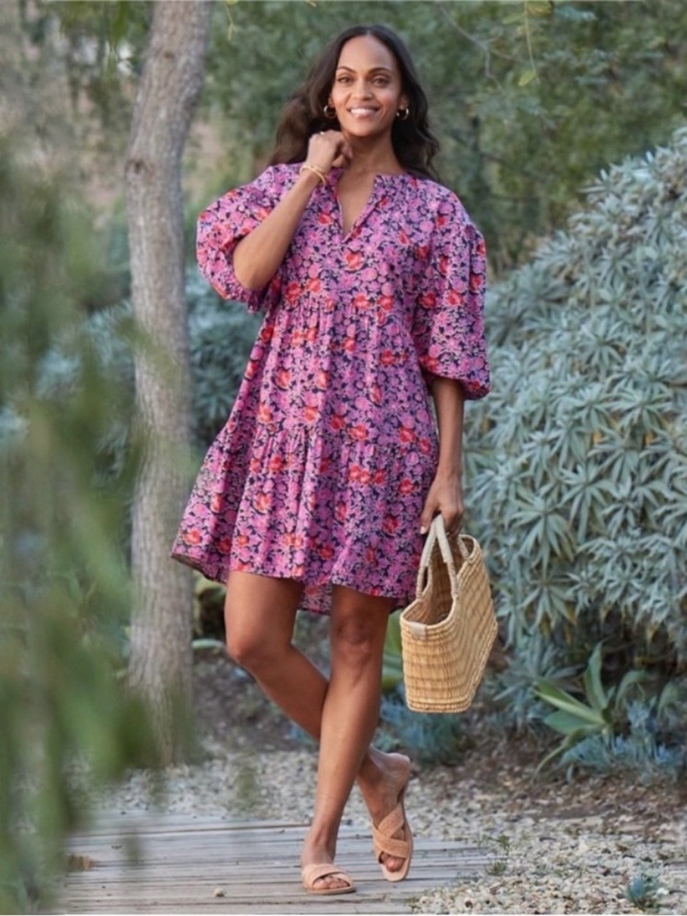 Sundry x Evereve The Anywhere Mini Dress in Ditzy Floral Women's Small